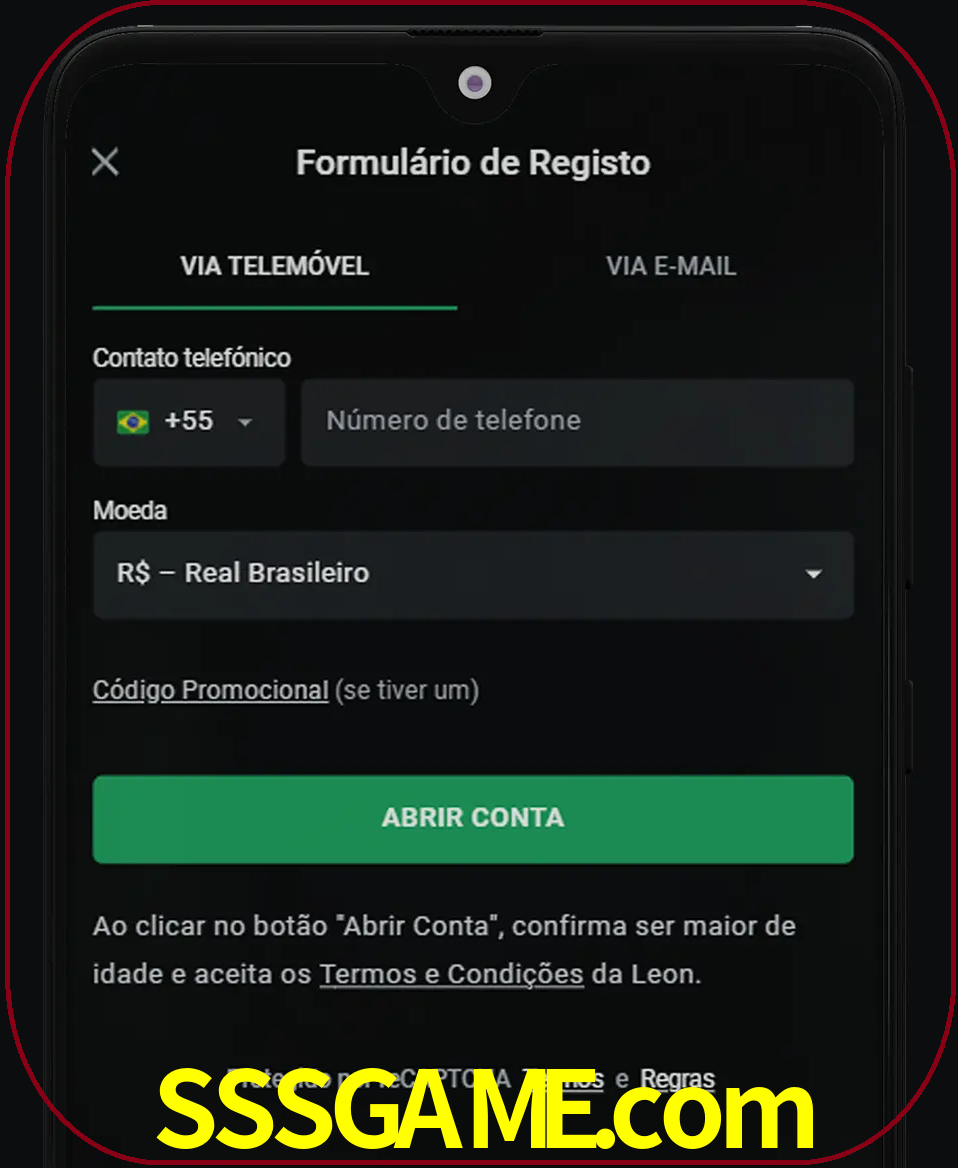Abra o aplicativo e inicie o processo de registro.