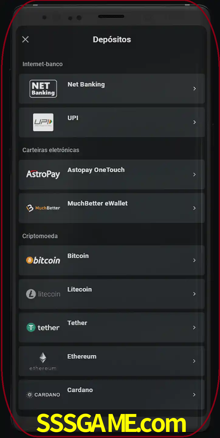 Você pode usar métodos alternativos de depósito.