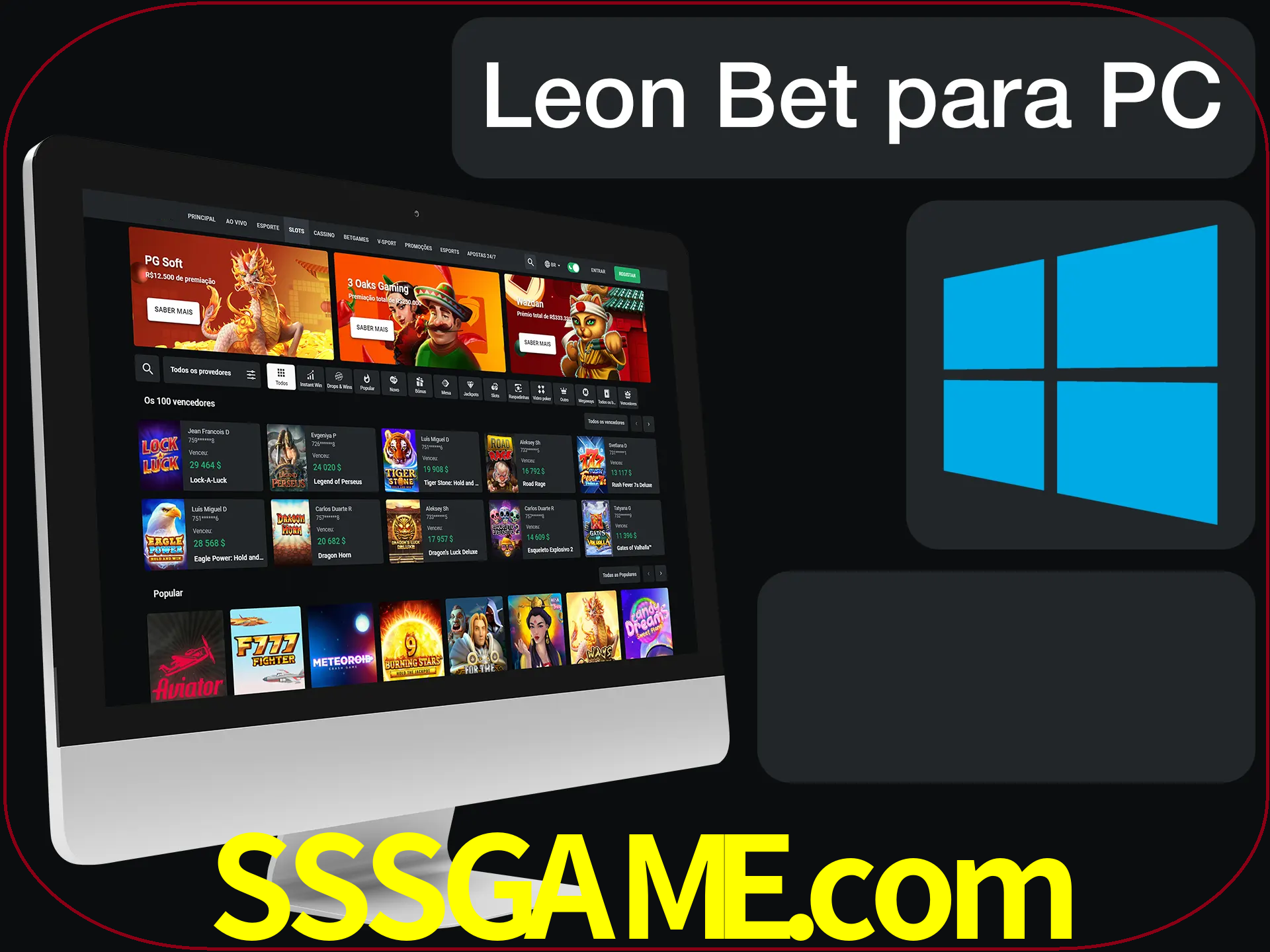 Aposte e jogue em nosso cassino usando o PC.