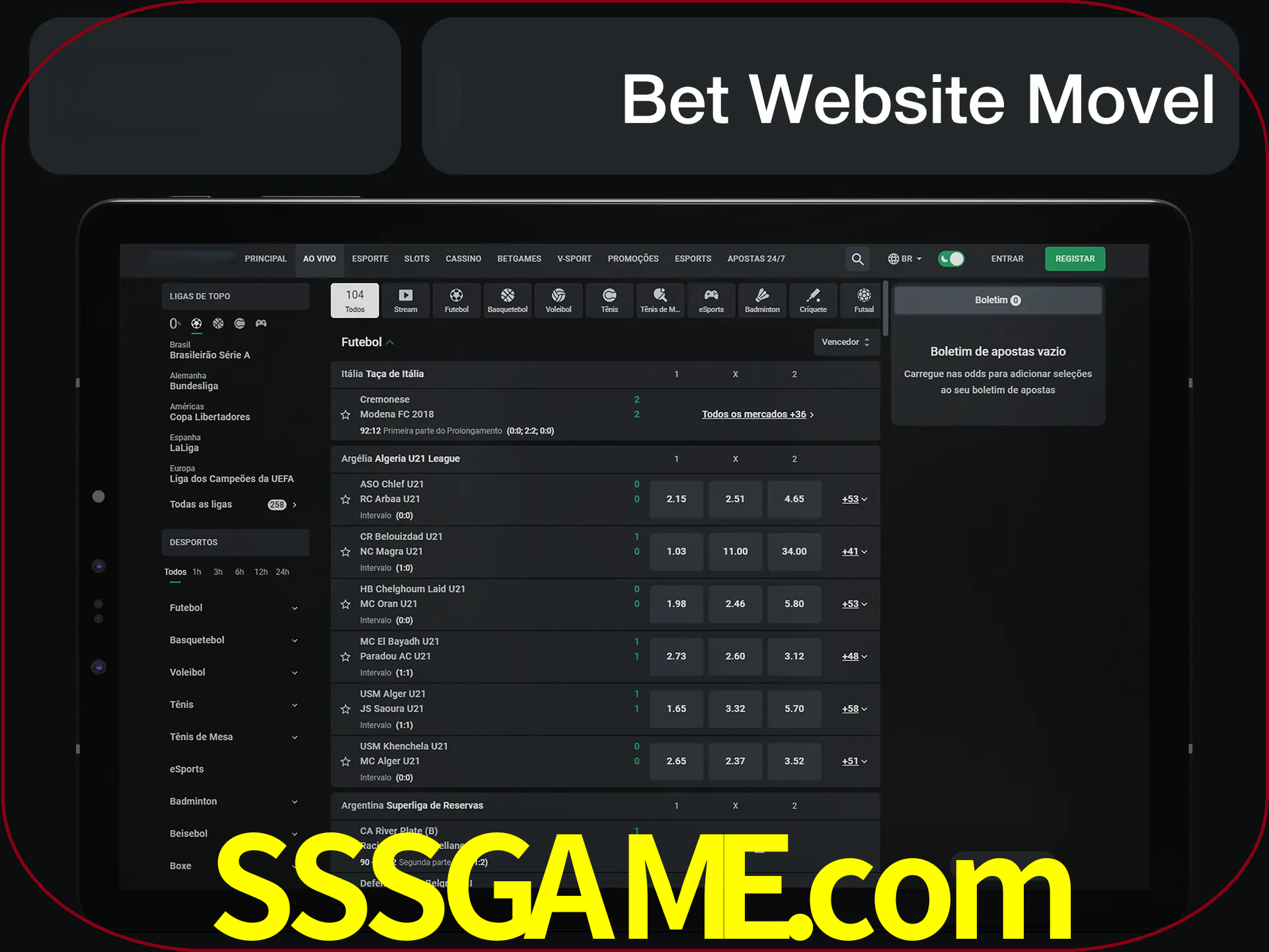 Use nosso website em qualquer dispositivo.