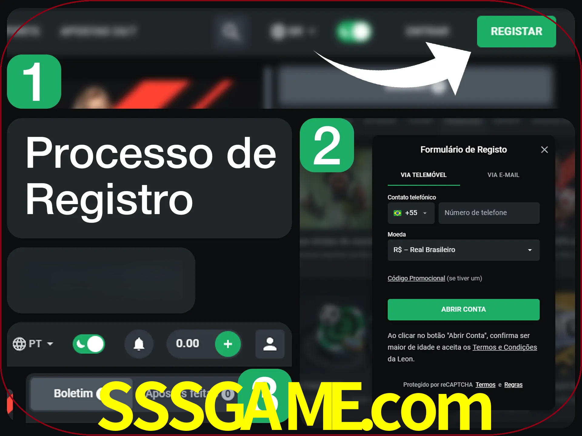O processo de registro na LeonBet é simples.